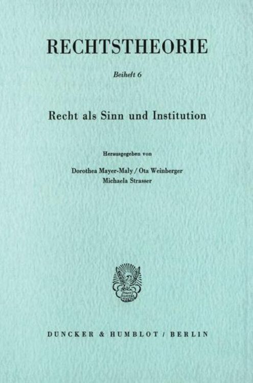 Produktbild: Recht als Sinn und Institution.
