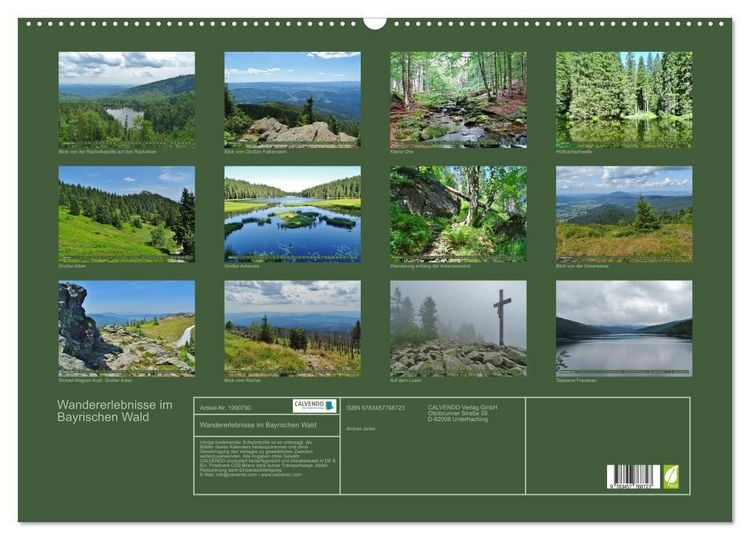 Produktbild: Wandererlebnisse im Bayrischen Wald (Wandkalender 2026 DIN A2 quer), CALVENDO Monatskalender
