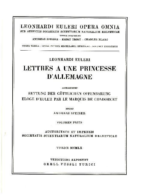 Produktbild: Lettres a une princesse d'Allemagne 1st part