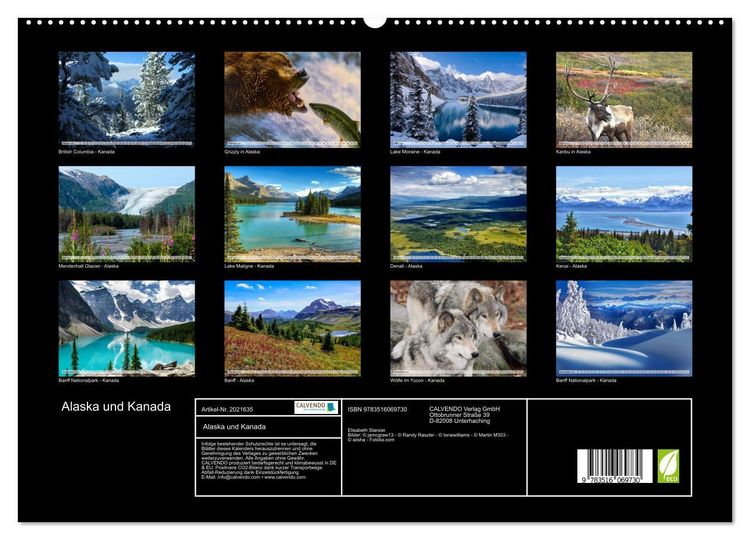 Produktbild: Alaska und Kanada (hochwertiger Premium Wandkalender 2026 DIN A2 quer), Kunstdruck in Hochglanz
