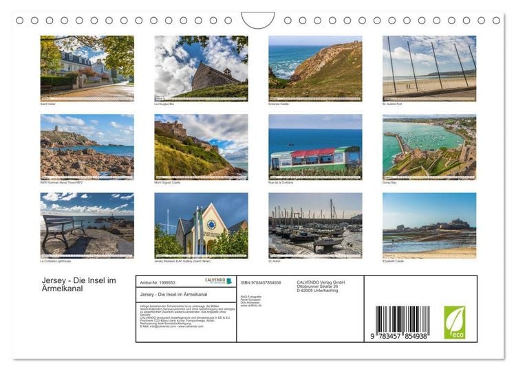 Produktbild: Jersey - Die Insel im &Auml;rmelkanal (Wandkalender 2026 DIN A4 quer), CALVENDO Monatskalender