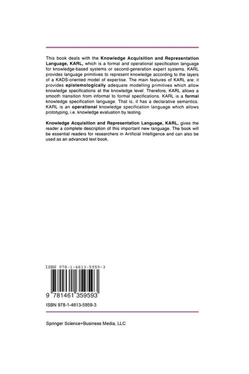 Produktbild: The Knowledge Acquisition and Representation Language, KARL