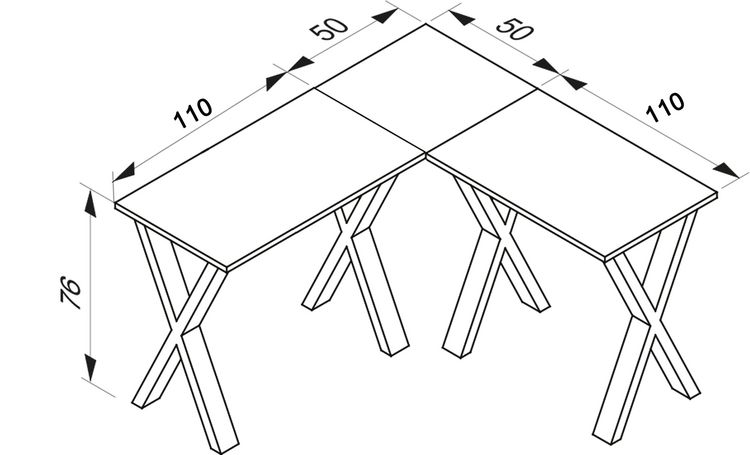 Produktbild: X Schreibtisch Eckschreibtisch L Form 160x130x50