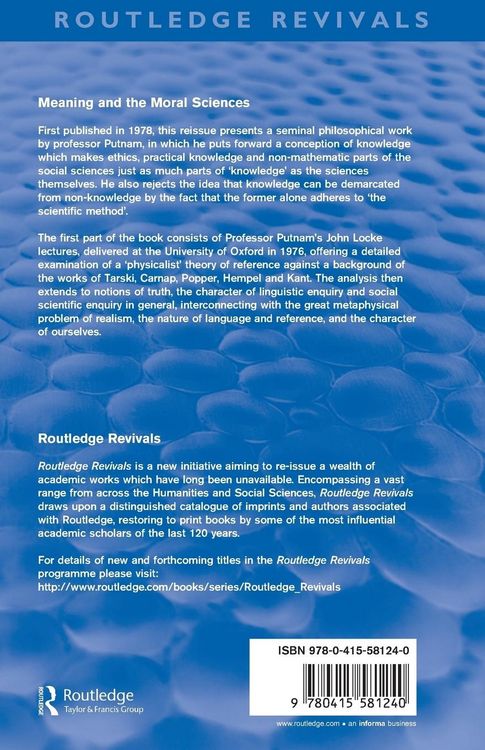 Produktbild: Meaning and the Moral Sciences (Routledge Revivals)