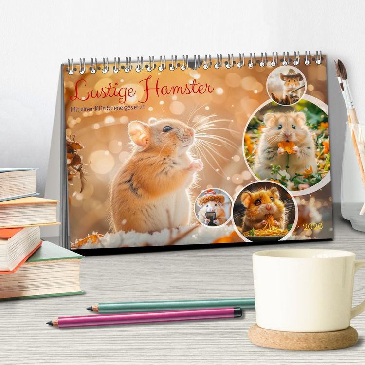 Produktbild: Lustige Hamster (Tischkalender 2026 DIN A5 quer), CALVENDO Monatskalender