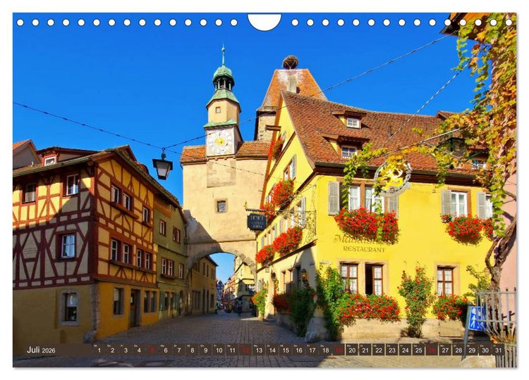 Produktbild: Rothenburg o. d. Tauber - Perle des Taubertales (Wandkalender 2026 DIN A4 quer), CALVENDO Monatskalender