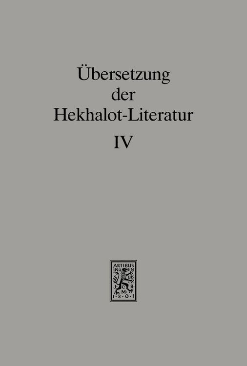 Produktbild: &Uuml;bersetzung der Hekhalot-Literatur