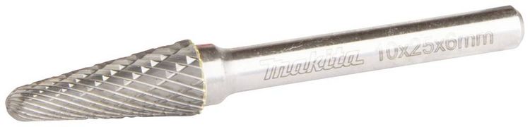 Produktbild: Makita B-52819 Fr&auml;sstift Hartmetall Rundkegel Produktabmessung, &Oslash; 10 mm Arbeits-L&auml;nge 25 mm Schaftdurchmesser 6 mm 1 St&uuml;ck
