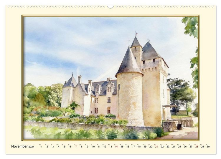 Produktbild: M&auml;rchenschl&ouml;sser an der Loire (hochwertiger Premium Wandkalender 2027 DIN A2 quer), Kunstdruck in Hochglanz
