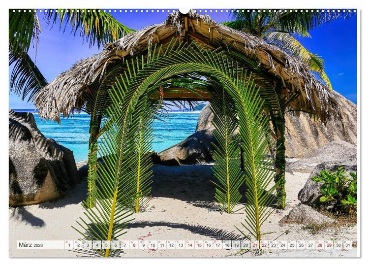 Produktbild: Inseln, Licht und Meer - die Seychellen (Wandkalender 2026 DIN A2 quer), CALVENDO Monatskalender
