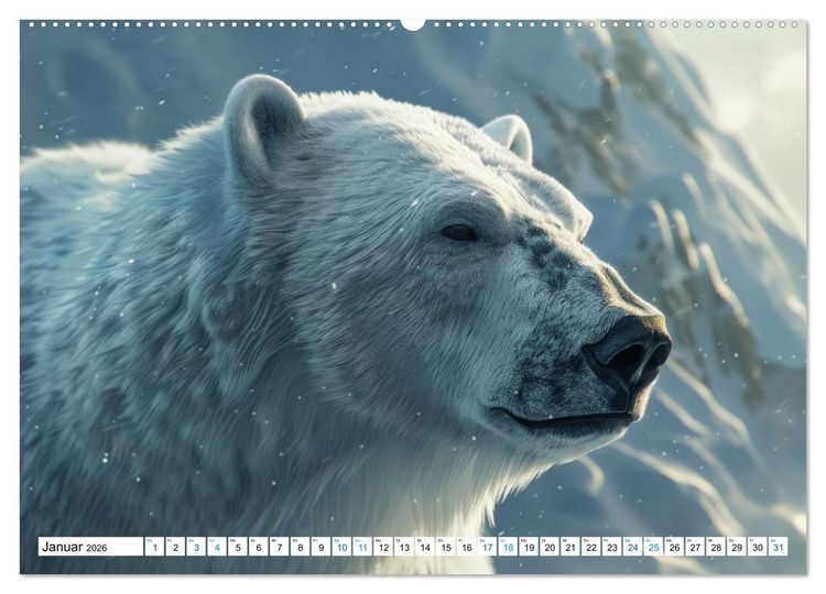 Produktbild: Wei&szlig;e W&auml;chter des Nordens: Ein Jahr im Reich der Eisb&auml;ren (Wandkalender 2026 DIN A2 quer), CALVENDO Monatskalender