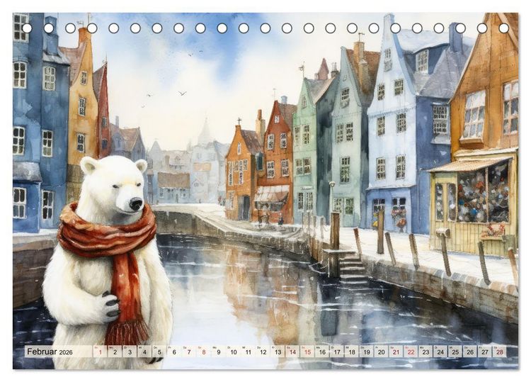 Produktbild: Eisb&auml;r Eik auf Europareise (Tischkalender 2026 DIN A5 quer), CALVENDO Monatskalender