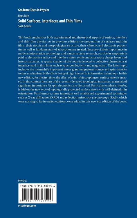 Produktbild: Solid Surfaces, Interfaces and Thin Films