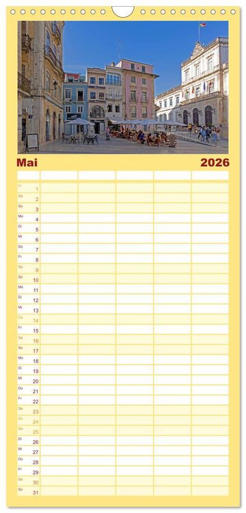 Produktbild: Familienplaner 2026 - Portugal - Porto, Coimbra, Lissabon mit 5 Spalten (Wandkalender, 21 x 45 cm) CALVENDO