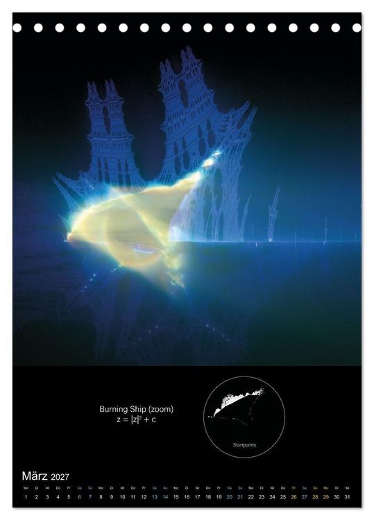 Produktbild: Buddhabrot fractal art (Tischkalender 2027 DIN A5 hoch), CALVENDO Monatskalender