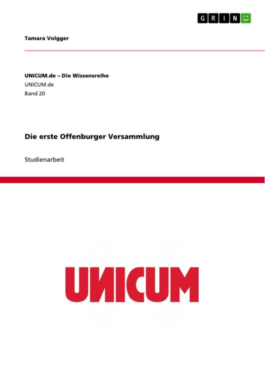 Produktbild: Die erste Offenburger Versammlung
