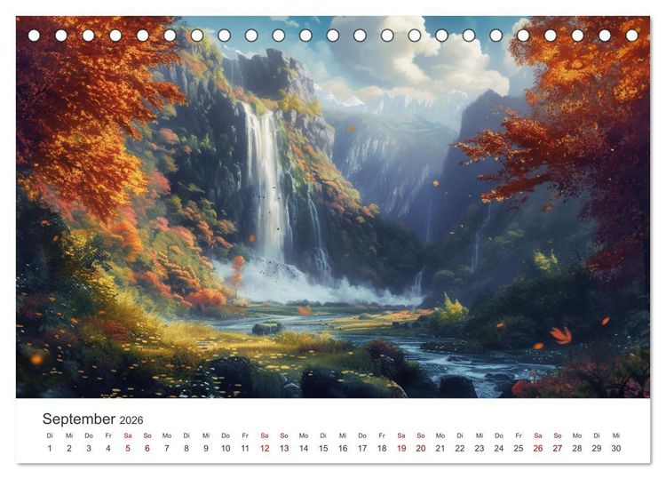 Produktbild: Anime - Welten: Eine Reise durch vertr&auml;umte Welten (Tischkalender 2026 DIN A5 quer), CALVENDO Monatskalender