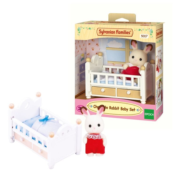 Produktbild: Sylvanian Families 5017 - Schokoladenhasen Baby mit Babybett