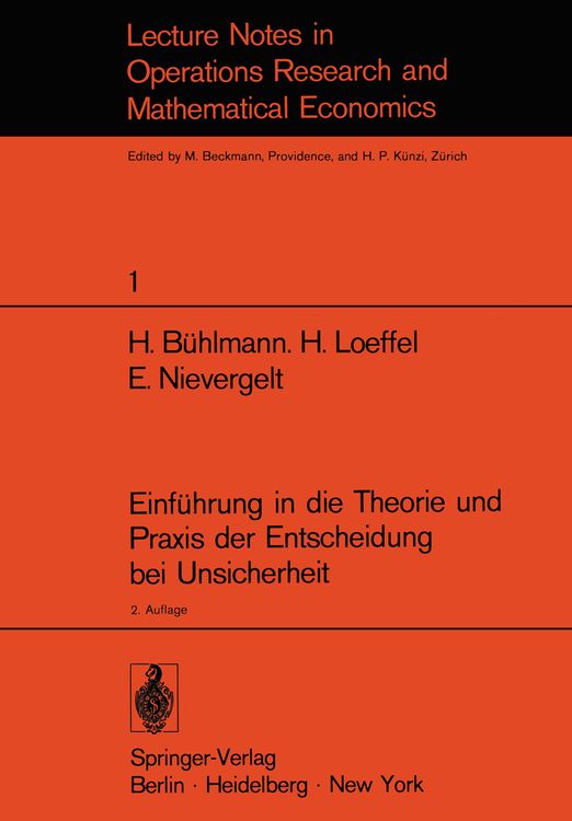 Produktbild: Einf&uuml;hrung in die Theorie und Praxis der Entscheidung bei Unsicherheit