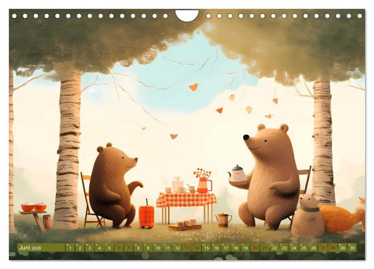 Produktbild: B&auml;rige Illustrationen (Wandkalender 2026 DIN A4 quer), CALVENDO Monatskalender