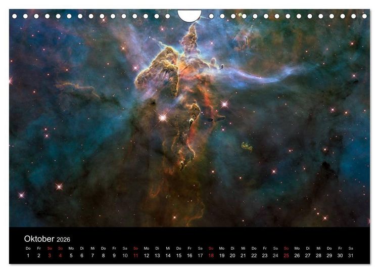 Produktbild: Der Weltraum. Spektakul&auml;re Gasnebel und Galaxien (Wandkalender 2026 DIN A4 quer), CALVENDO Monatskalender
