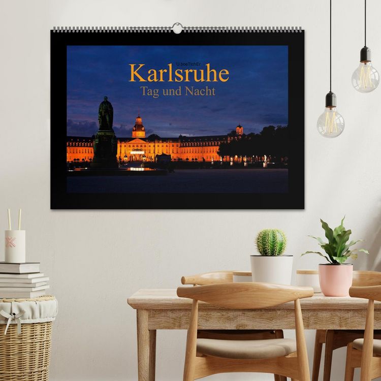 Produktbild: Karlsruhe Tag und Nacht (Wandkalender 2026 DIN A2 quer), CALVENDO Monatskalender