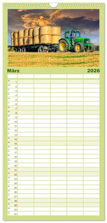 Produktbild: Familienplaner 2026 - Landwirtschaft - Hightech und Handarbeit mit 5 Spalten (Wandkalender, 21 x 45 cm) CALVENDO