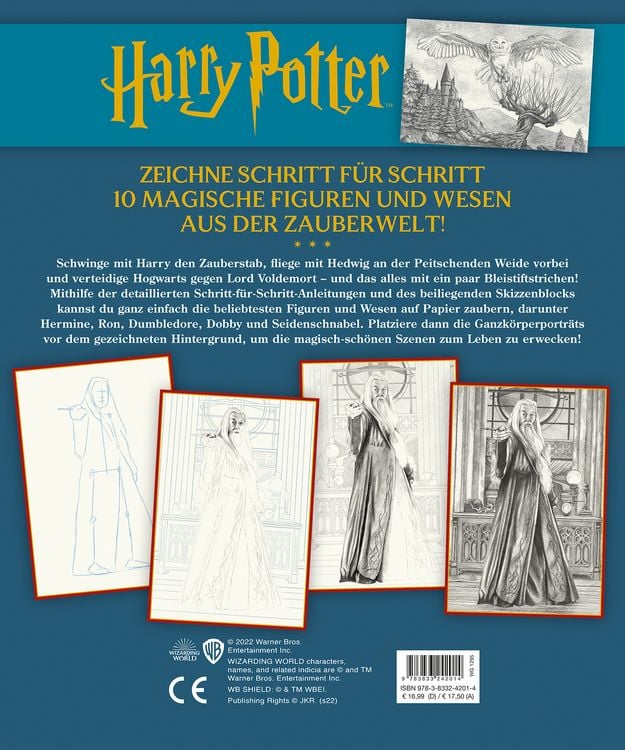 Produktbild: Aus den Filmen zu Harry Potter: Zeichenschule - Zeichne die Zauberwelt Schritt f&uuml;r Schritt
