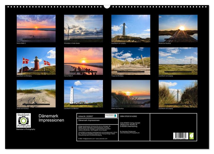 Produktbild: D&auml;nemark Impressionen (Wandkalender 2026 DIN A2 quer), CALVENDO Monatskalender