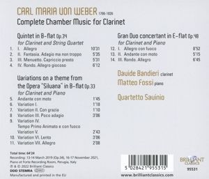 Produktbild: Weber:Complete Chamber Music For Clarinet