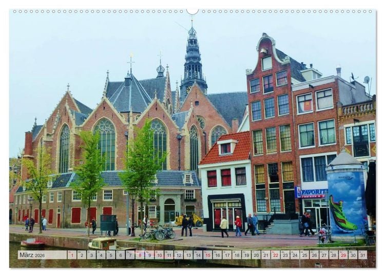 Produktbild: Amsterdam (hochwertiger Premium Wandkalender 2026 DIN A2 quer), Kunstdruck in Hochglanz