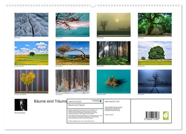 Produktbild: B&auml;ume sind Tr&auml;ume (hochwertiger Premium Wandkalender 2026 DIN A2 quer), Kunstdruck in Hochglanz