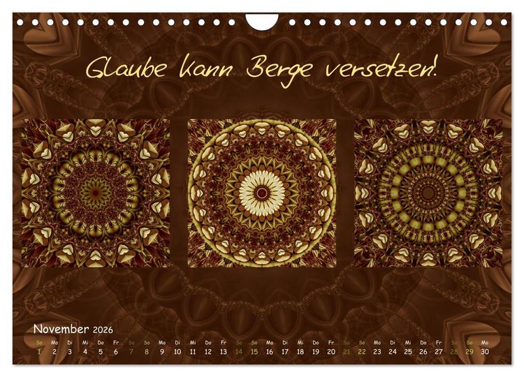 Produktbild: Mandala Trilogien (Wandkalender 2026 DIN A4 quer), CALVENDO Monatskalender