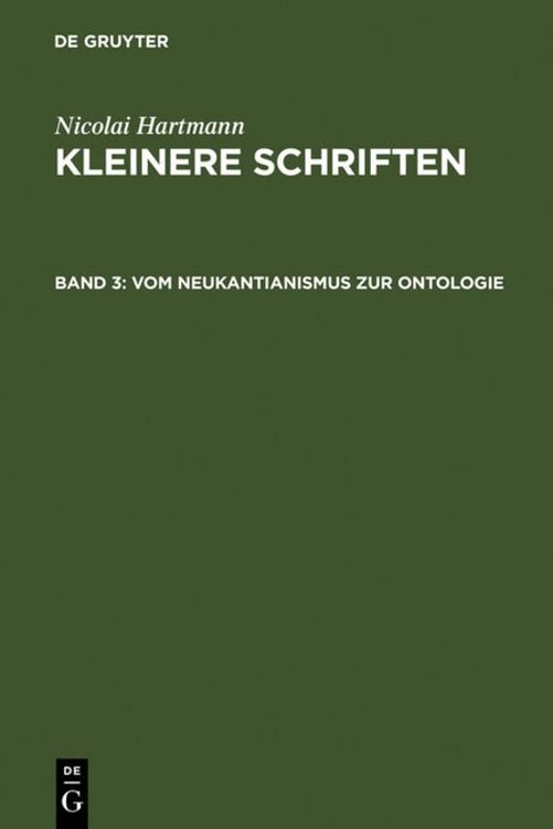 Produktbild: Vom Neukantianismus zur Ontologie