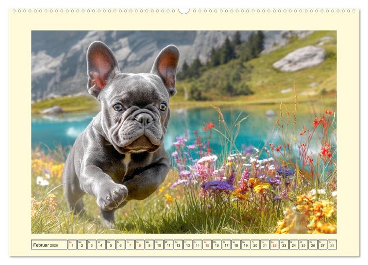 Produktbild: Fledermaus Alarm. Franz&ouml;siche Bulldoggen in der Natur (hochwertiger Premium Wandkalender 2026 DIN A2 quer), Kunstdruck in Hochglanz