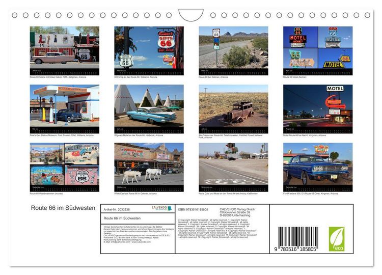 Produktbild: Route 66 im S&uuml;dwesten (Wandkalender 2026 DIN A4 quer), CALVENDO Monatskalender