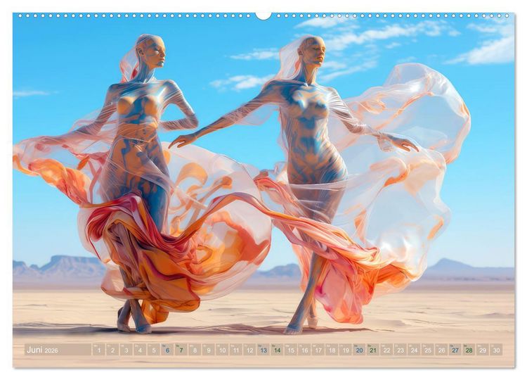 Produktbild: T&auml;nzer im surrealen Stil (hochwertiger Premium Wandkalender 2026 DIN A2 quer), Kunstdruck in Hochglanz