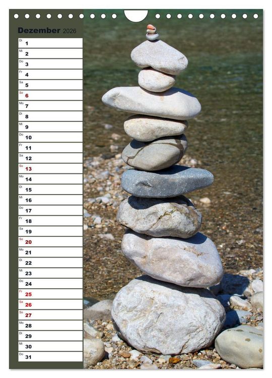 Produktbild: Steinmanderl - Der Steinm&auml;nnchen Geburtstagskalender (Wandkalender 2026 DIN A4 hoch), CALVENDO Monatskalender
