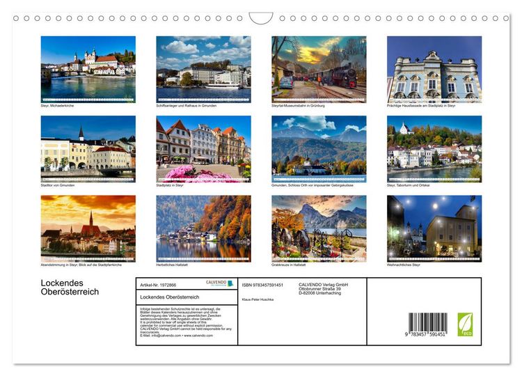 Produktbild: Lockendes Ober&ouml;sterreich (Wandkalender 2026 DIN A3 quer), CALVENDO Monatskalender