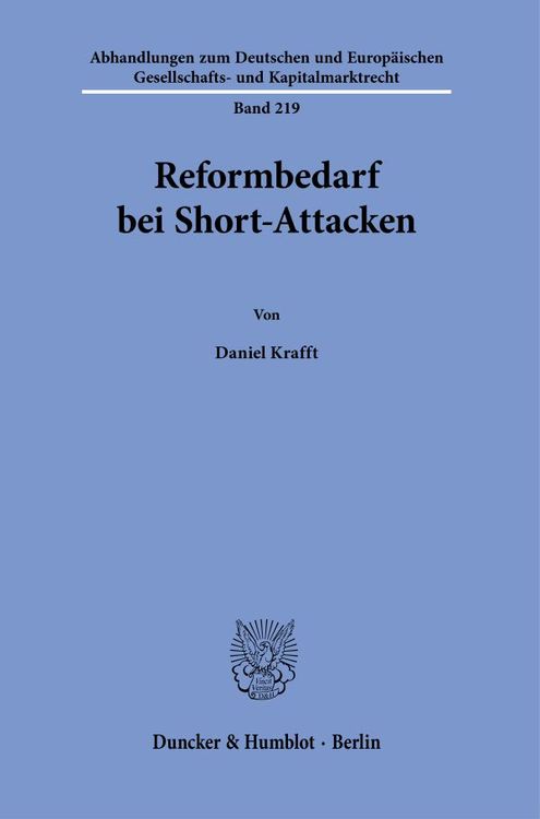 Produktbild: Reformbedarf bei Short-Attacken.