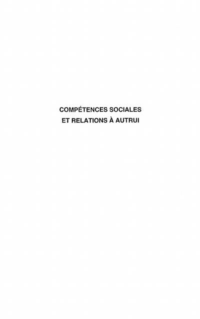 Produktbild: Competences Sociales Et Relations a Autrui