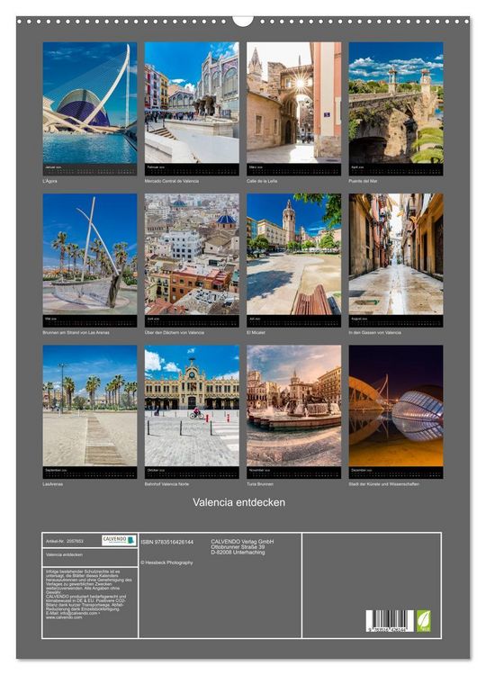 Produktbild: Valencia entdecken (Wandkalender 2026 DIN A2 hoch), CALVENDO Monatskalender