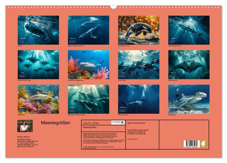 Produktbild: Meeresgr&ouml;&szlig;en (Wandkalender 2026 DIN A2 quer), CALVENDO Monatskalender