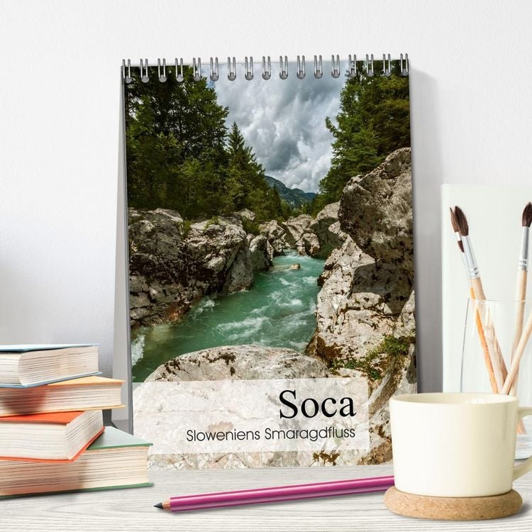 Produktbild: Soca - Sloweniens Smaragdfluss (Tischkalender 2026 DIN A5 hoch), CALVENDO Monatskalender