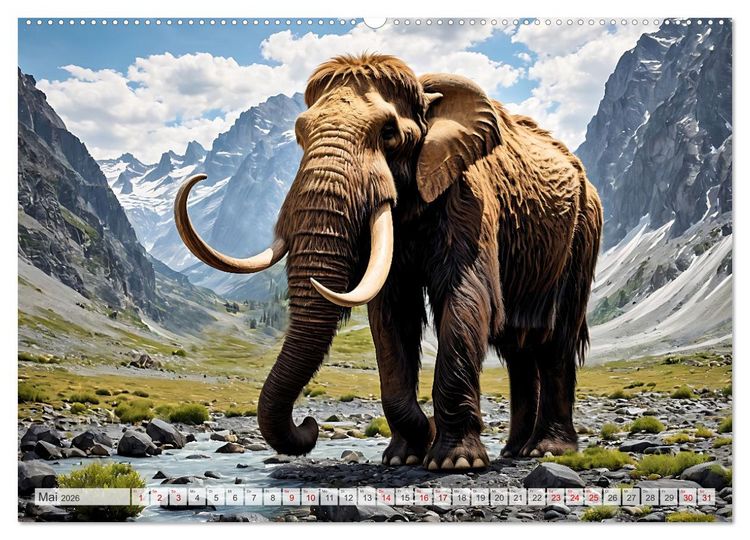 Produktbild: Im urzeitlichen Reich des Mammuts (hochwertiger Premium Wandkalender 2026 DIN A2 quer), Kunstdruck in Hochglanz