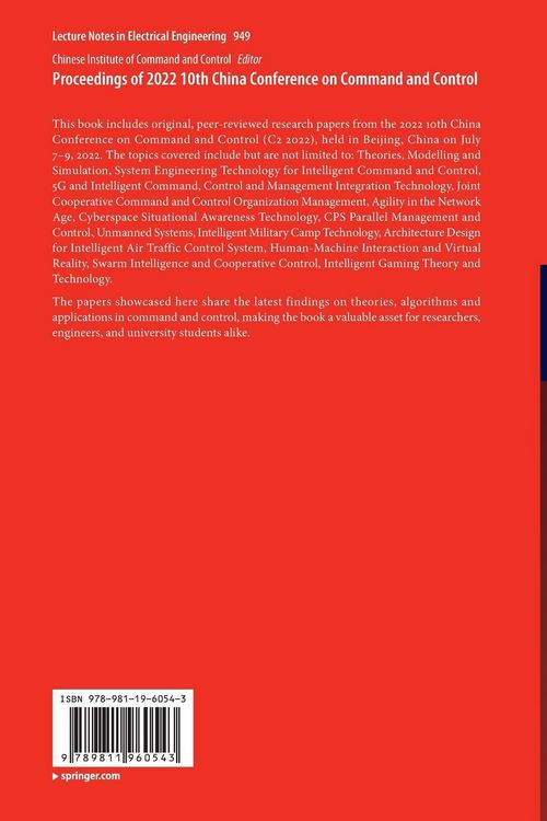 Produktbild: Proceedings of 2022 10th China Conference on Command and Control
