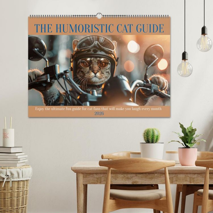 Produktbild: The humoristic cat guide (Wall Calendar 2026 DIN A2 landscape), CALVENDO 12 Month Wall Calendar