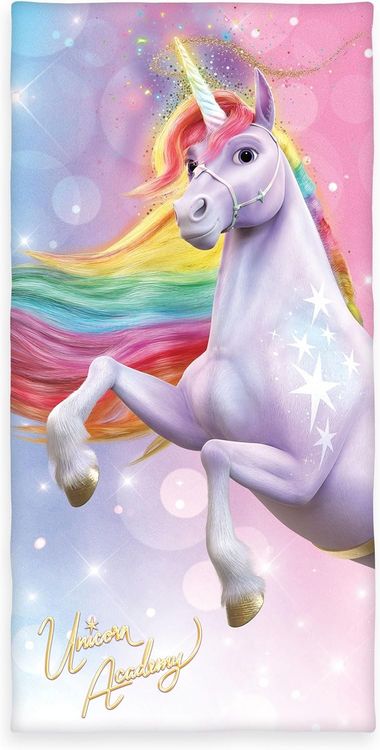 Produktbild: Herding 6128601516 - Badetuch Unicorn Academy, 75x150 cm, Baumwolle/Velours