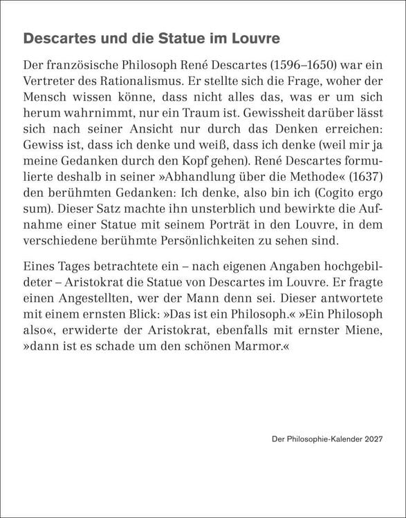 Produktbild: Der Philosophie-Kalender Tagesabrei&szlig;kalender 2027