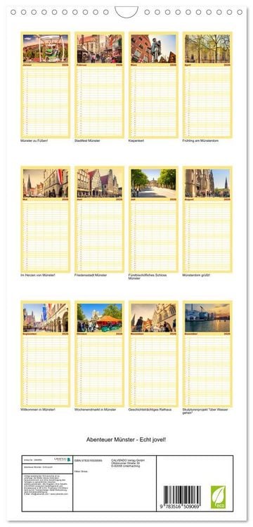 Produktbild: Familienplaner 2026 - Abenteuer M&uuml;nster - Echt jovel! mit 5 Spalten (Wandkalender, 21 x 45 cm) CALVENDO